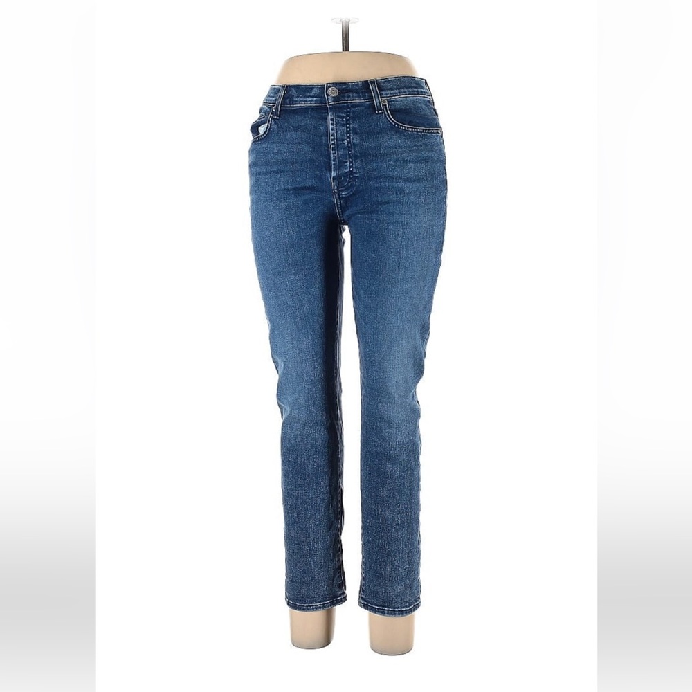 7 For All Mankind High Rise Waist Skinny Jeans 28 Button Fly - Picture 4 of 9